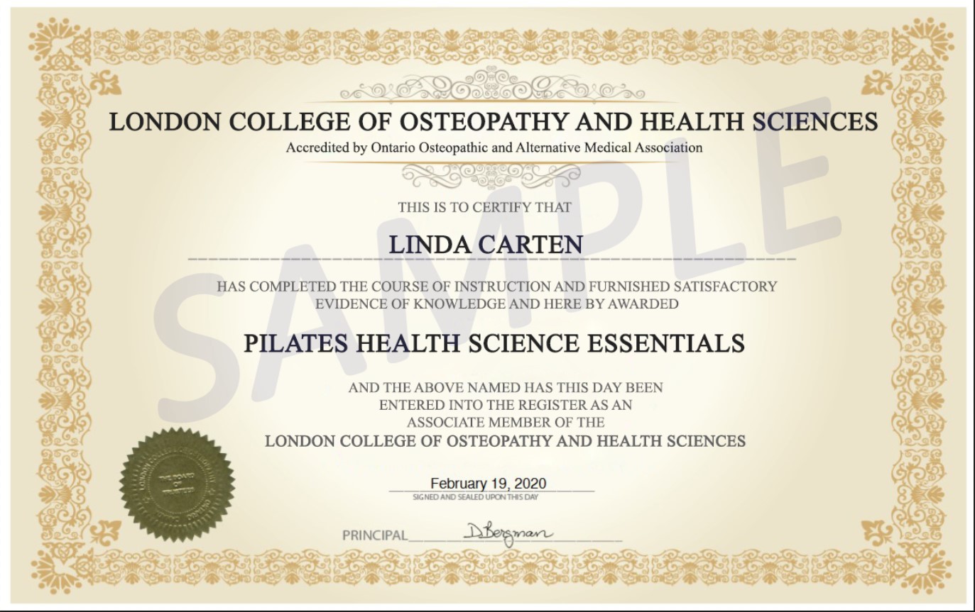 Pilates Health Science Essentials London College of Osteopathy and